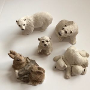 Stone Critter & Bear Foot Winter Critter Figurines